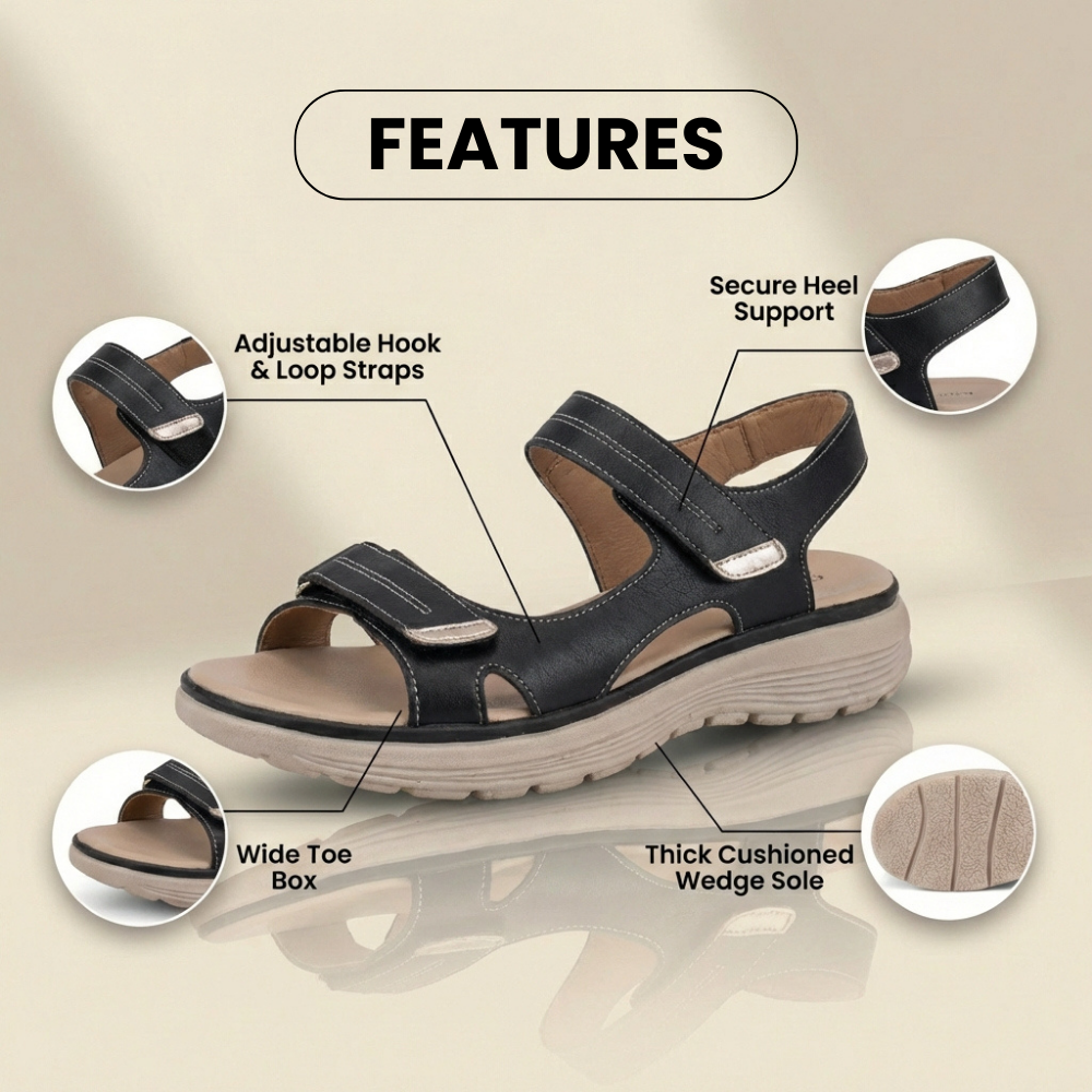 Orthopädische Leder-Sport-Sandalen - Doppelte Schnalle verstellbare Riemen