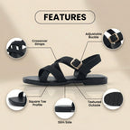 Vintage-inspirierte orthopädische Sandalen
