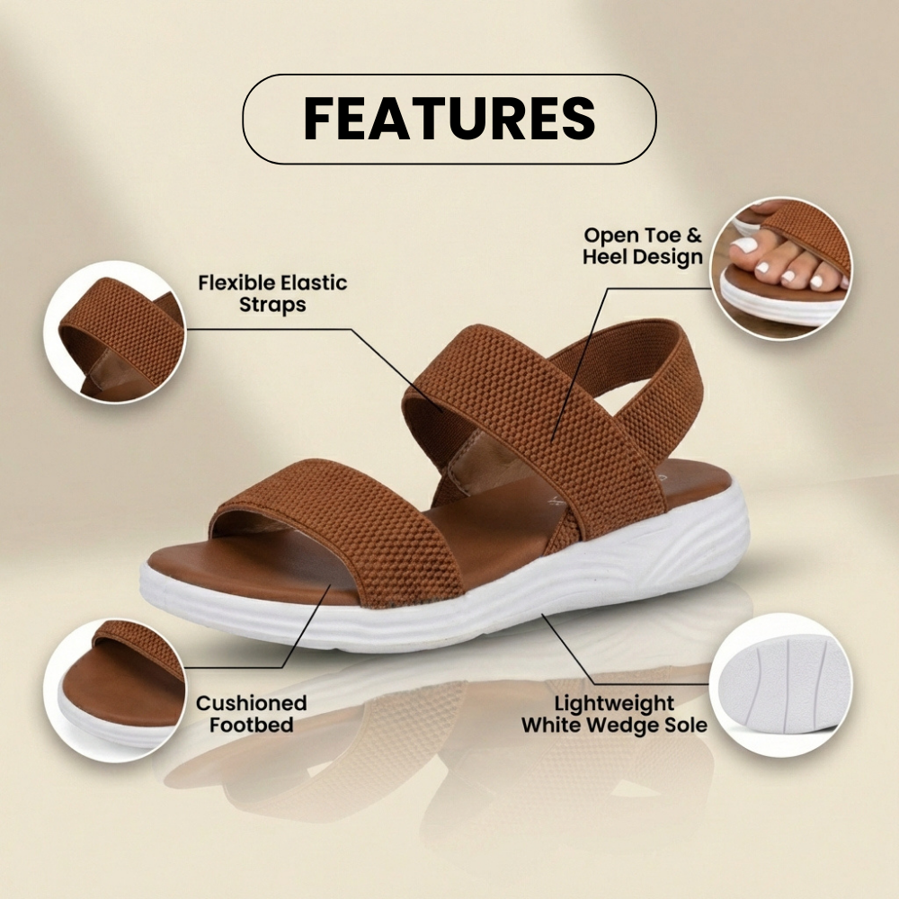 Orthopädische Mesh-Sport-Rocker-Sandalen - Slip-On-Elastische Riemen