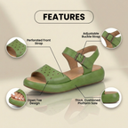 Orthopädische perforierte Leder-Sandalen - Verstellbarer Knöchelriemen