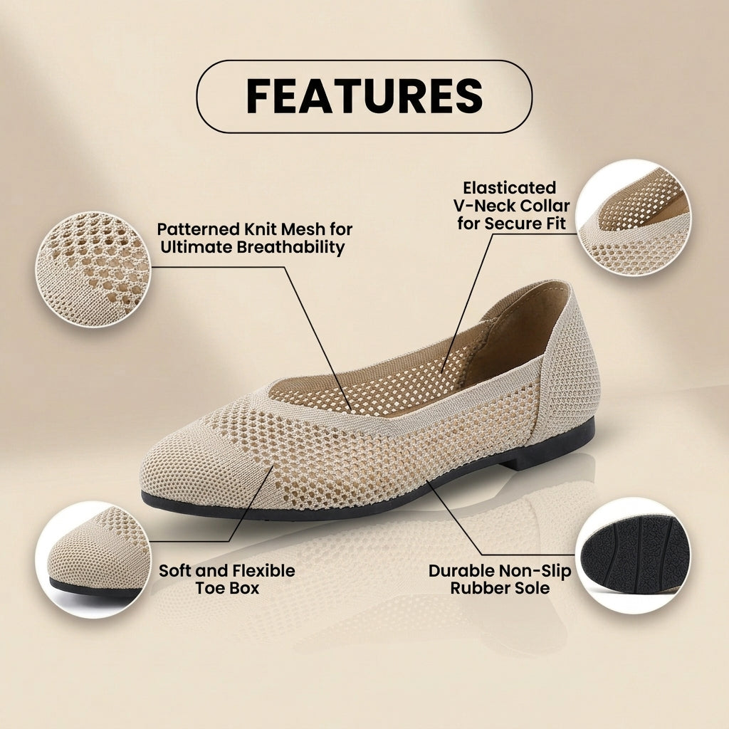 Von Vintage inspirierte orthopädische Ballerinas