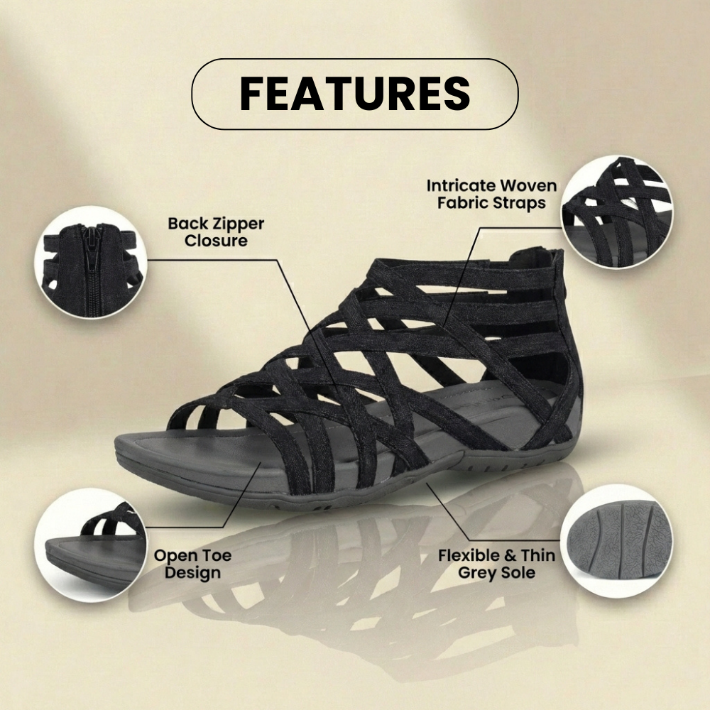 Orthopädische Gladiator-Sandalen - Multi-Riemen-Knöcheldesign