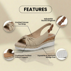 Orthopädische Knoten-vorne-Espadrille-Keilsandalen - Knöchelschnallengurt