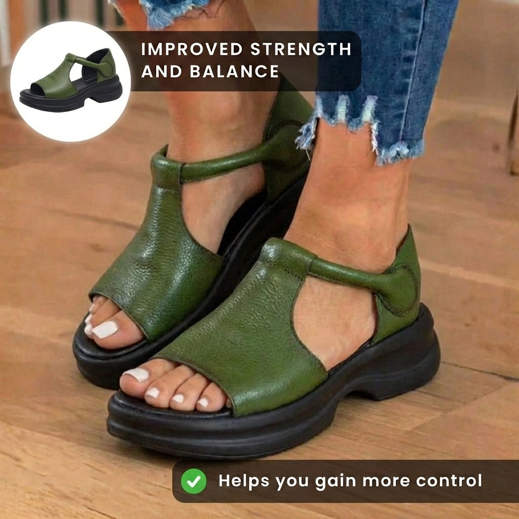 Vintage-inspirierte orthopädische Sandalen