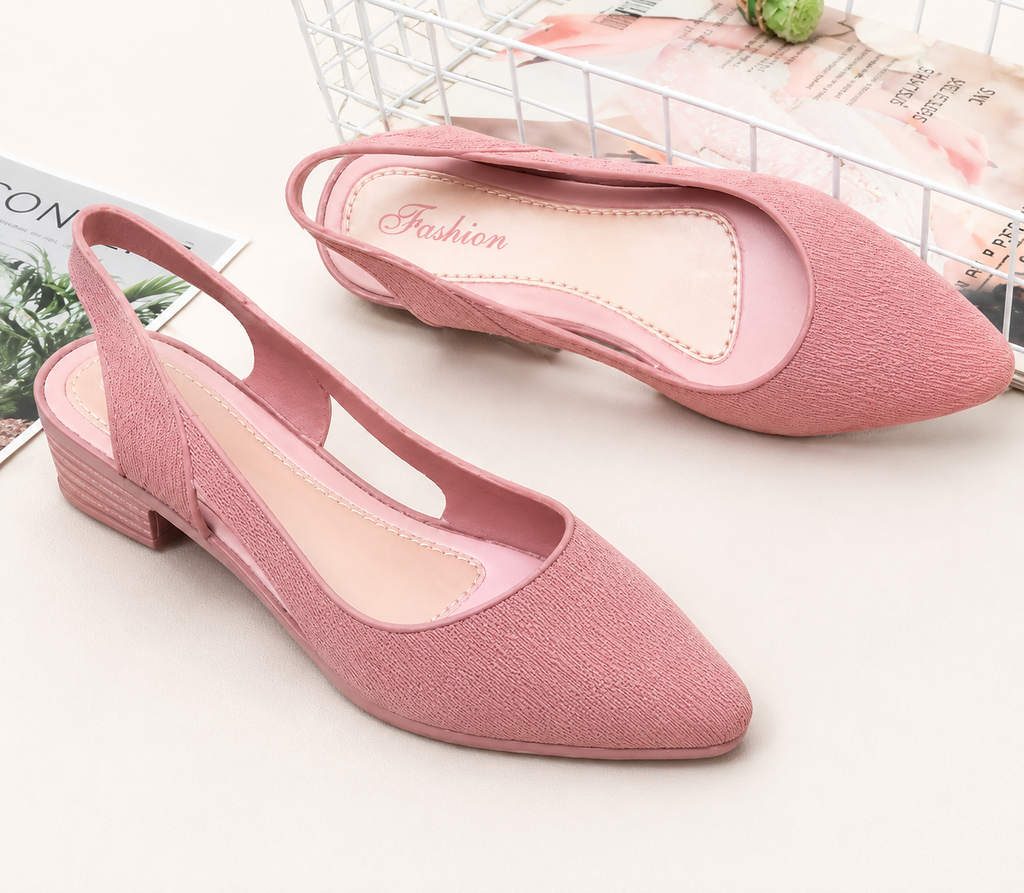 Orthopädische Leder-V-Ausschnitt-Blockabsatz-Pumps - Topstitch-Detail
