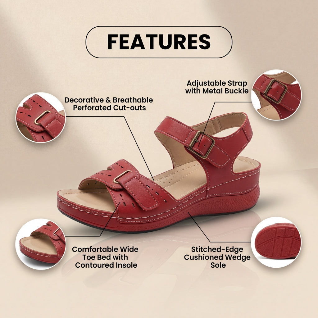 Vintage inspirierte orthopädische Sandalen