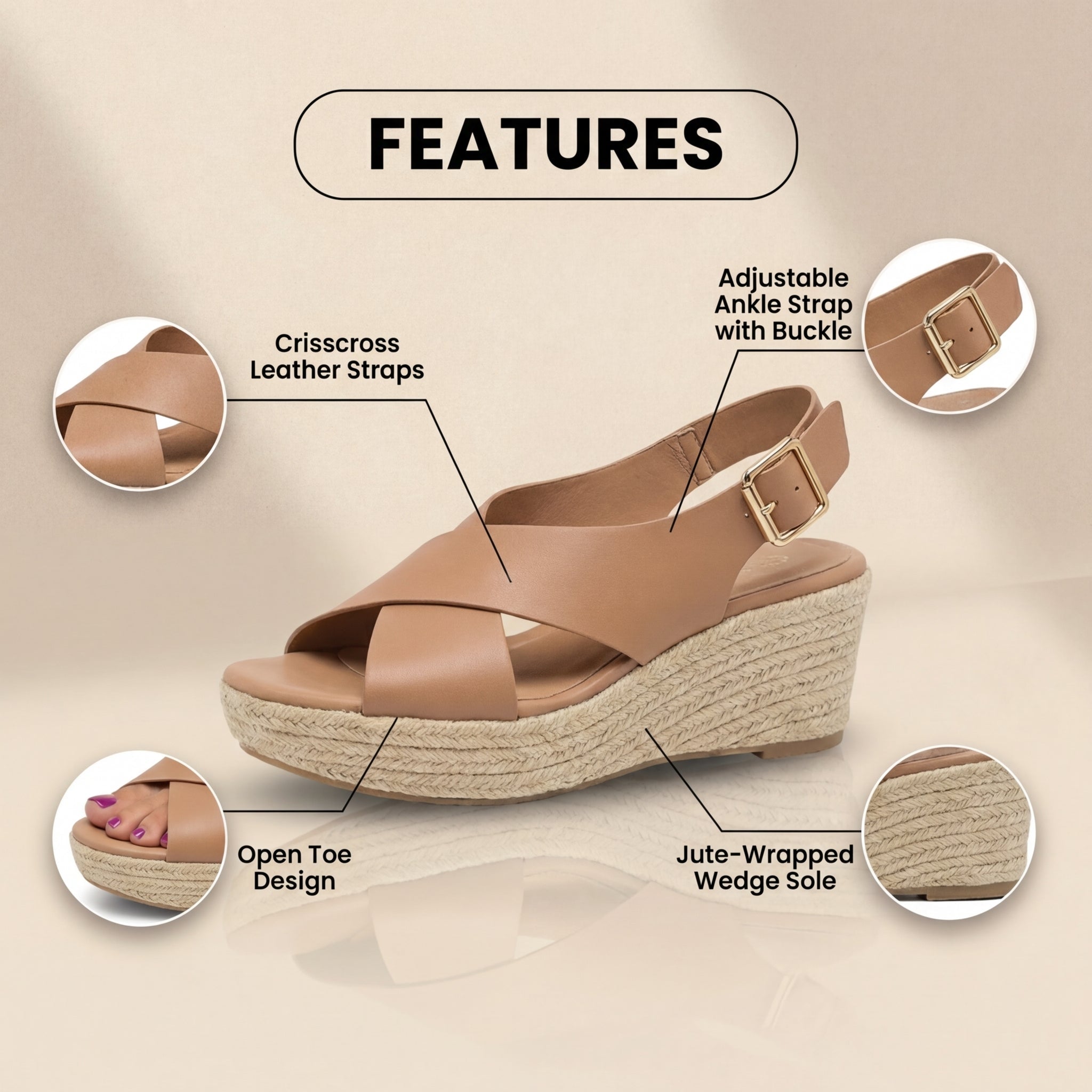 Vintage inspirierte orthopädische Sandalen
