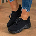 Orthopädische Strick-High-Top-Sneaker - Quick-Lace-System und Rocker-Sohle