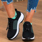 Orthopädische Strick-High-Top-Sneaker - Quick-Lace-System und Rocker-Sohle