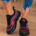 Orthopädische Mesh-Athletic-Sneaker - Flammen-Muster und Blade-Sohle