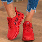 Orthopädische Mesh-Athletic-Sneaker - Flammen-Muster und Blade-Sohle
