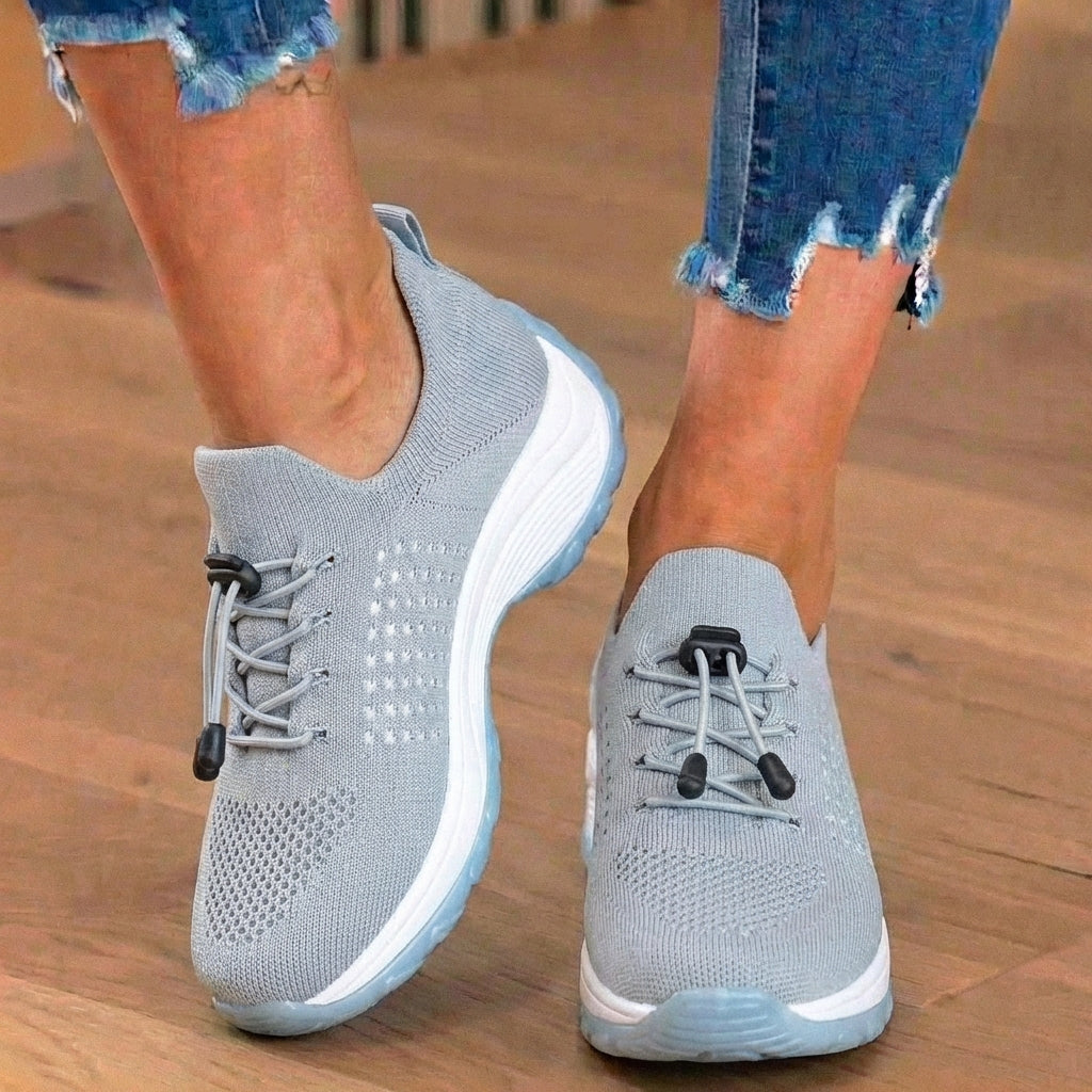 Orthopädische Strick-High-Top-Sneaker - Quick-Lace-System und Rocker-Sohle
