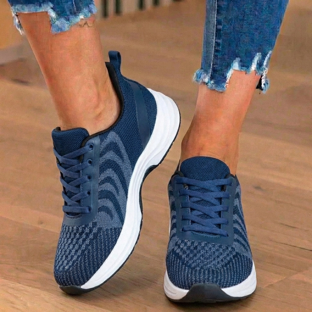 Orthopädische Strick-Athletic-Sneaker - Wellenmuster und gepolsterte Sohle