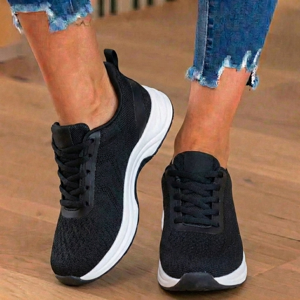 Orthopädische Strick-Athletic-Sneaker - Wellenmuster und gepolsterte Sohle