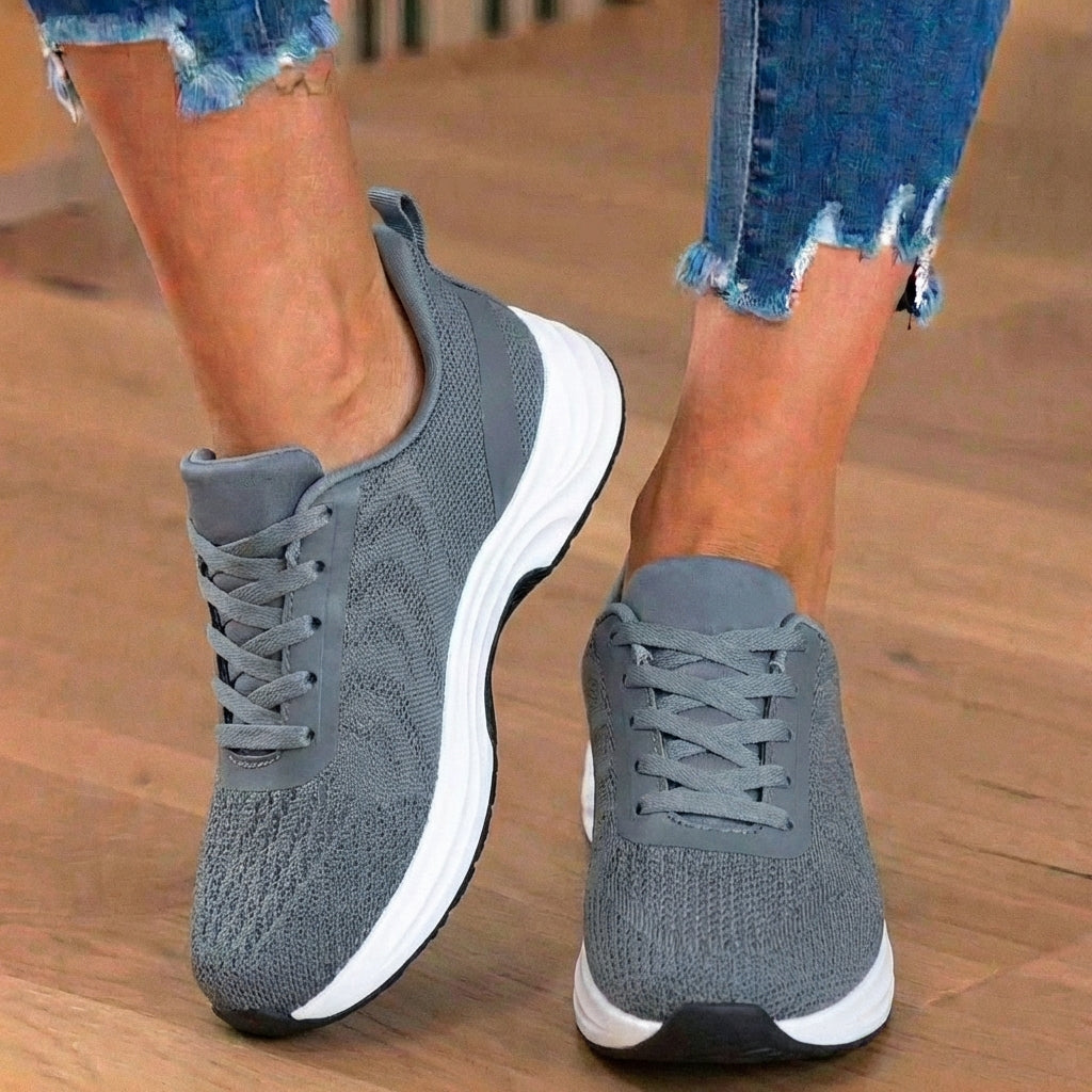 Orthopädische Strick-Athletic-Sneaker - Wellenmuster und gepolsterte Sohle