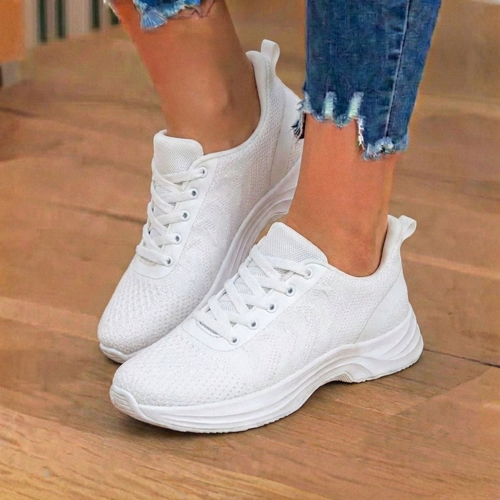 Orthopädische Strick-Athletic-Sneaker - Wellenmuster und gepolsterte Sohle