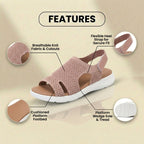 Orthopädische Strick-Plateau-Sandalen - ausgeschnittenes Design und Slingback-Riemen