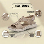 Orthopädische Mesh-Sport-Sandalen - Schnallenverschluss und Profilsohle