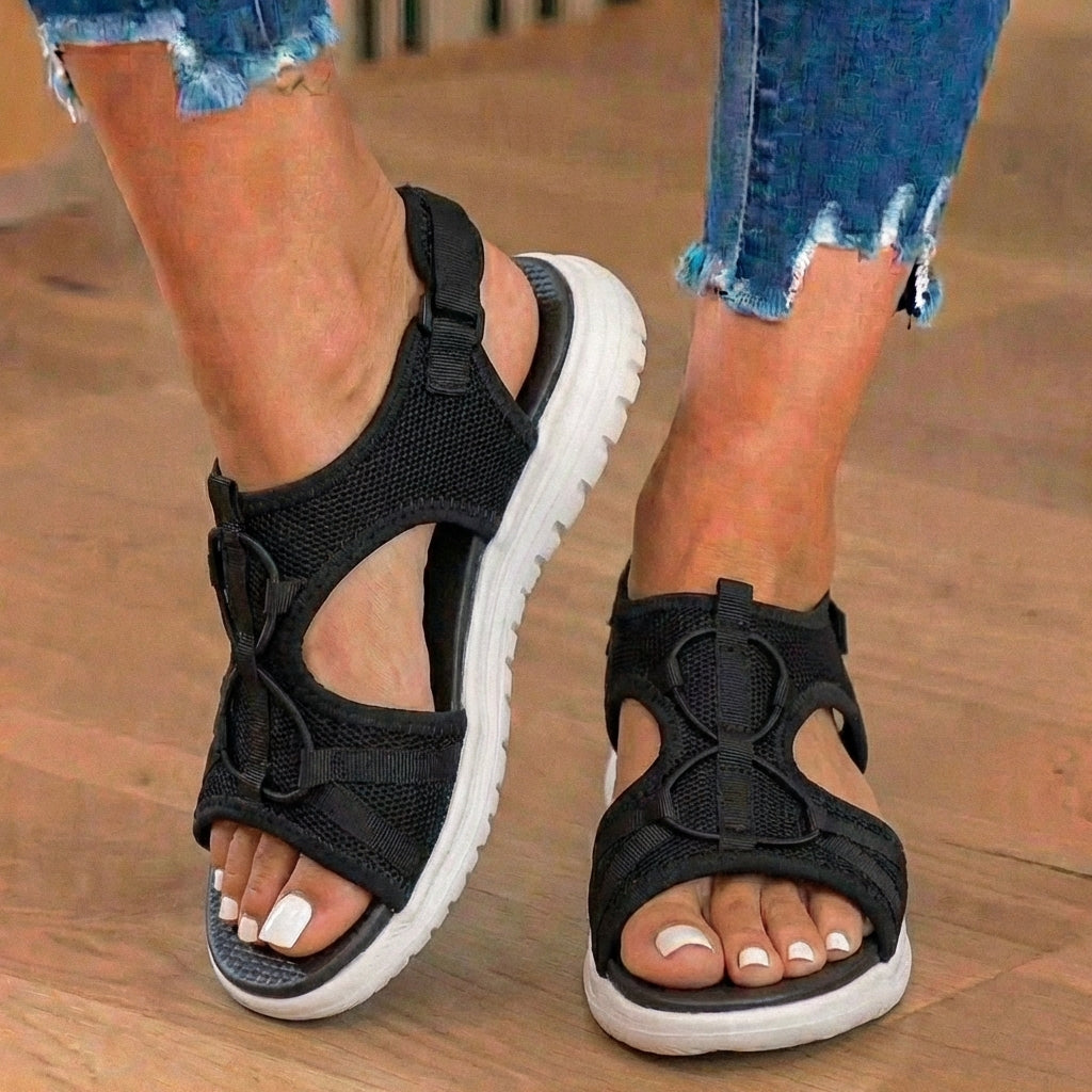 Orthopädische Mesh-Sport-Sandalen - Schnallenverschluss und Profilsohle