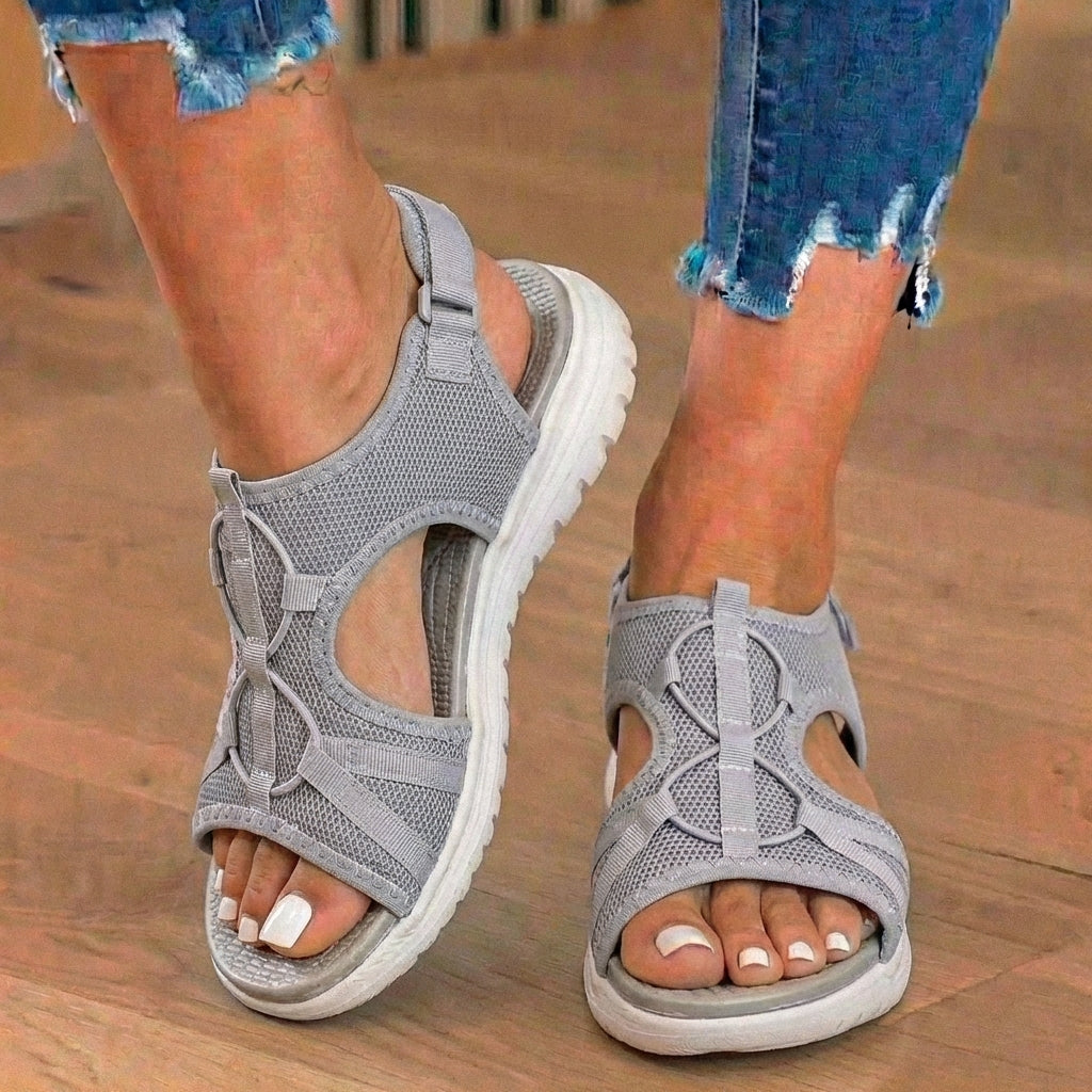Orthopädische Mesh-Sport-Sandalen - Schnallenverschluss und Profilsohle
