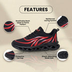 Orthopädische Mesh-Athletic-Sneaker - Flammen-Muster und Blade-Sohle