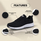 Orthopädische Mesh-Lauf-Sneaker - atmungsaktives Strickmuster und Kontrastbesatz