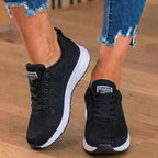Orthopädische Mesh-Lauf-Sneaker - atmungsaktives Strickmuster und Kontrastbesatz