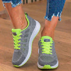 Orthopädische Mesh-Lauf-Sneaker - atmungsaktives Strickmuster und Kontrastbesatz