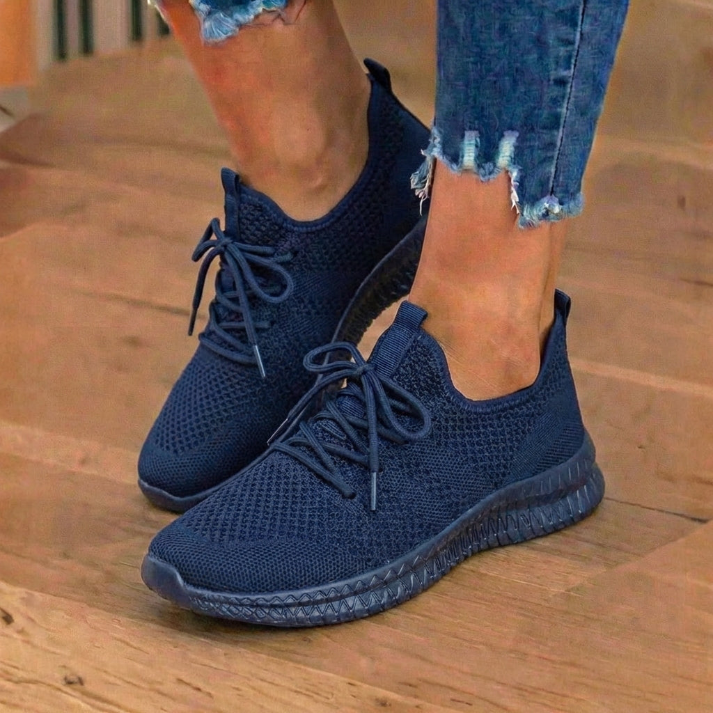Orthopädische Strick-Athletic-Sneaker - Sockenpassform-Konstruktion und strukturierte Sohle