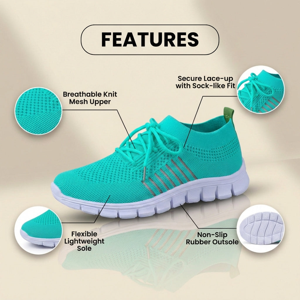 Orthopädische Strick-Sneaker - atmungsaktives Mesh-Design und Slip-On-Komfort