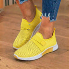 Orthopädische Strick-Slip-On-Sneaker - mit Strass besetzt und verstellbarer Riemen