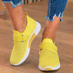 Orthopädische Strick-Slip-On-Sneaker - mit Strass besetzt und verstellbarer Riemen
