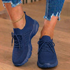 Orthopädische Strick-High-Top-Sneaker - Schnürverschluss und Sockenpassform-Kragen
