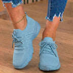 Orthopädische Strick-High-Top-Sneaker - Schnürverschluss und Sockenpassform-Kragen