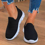 Orthopädische Strick-Slip-On-Sneaker - gestreiftes strukturiertes Design und schnürsenkellose Bequemlichkeit