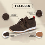 Orthopädische Mesh-Athletic-Sneaker - atmungsaktives Strickoberteile und Wildleder-Paneele