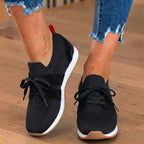 Orthopädische Mesh-Athletic-Sneaker - atmungsaktives Strickoberteile und Wildleder-Paneele