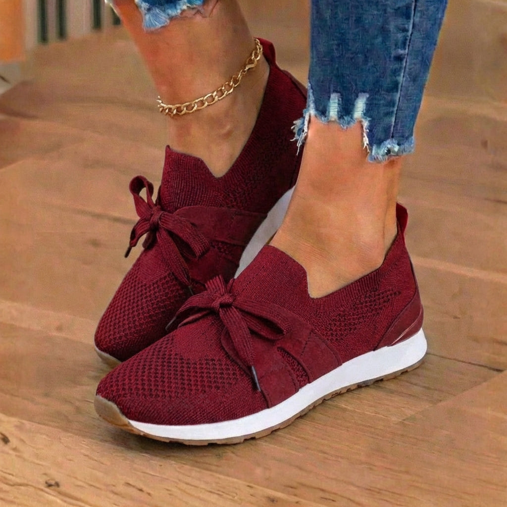 Orthopädische Mesh-Athletic-Sneaker - atmungsaktives Strickoberteile und Wildleder-Paneele