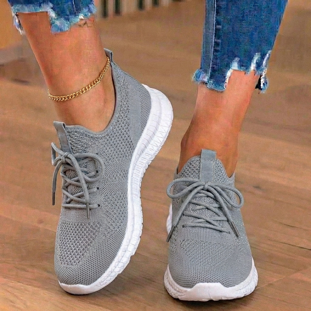 Orthopädische Strick-Athletic-Sneaker - Sockenpassform-Konstruktion und strukturierte Sohle