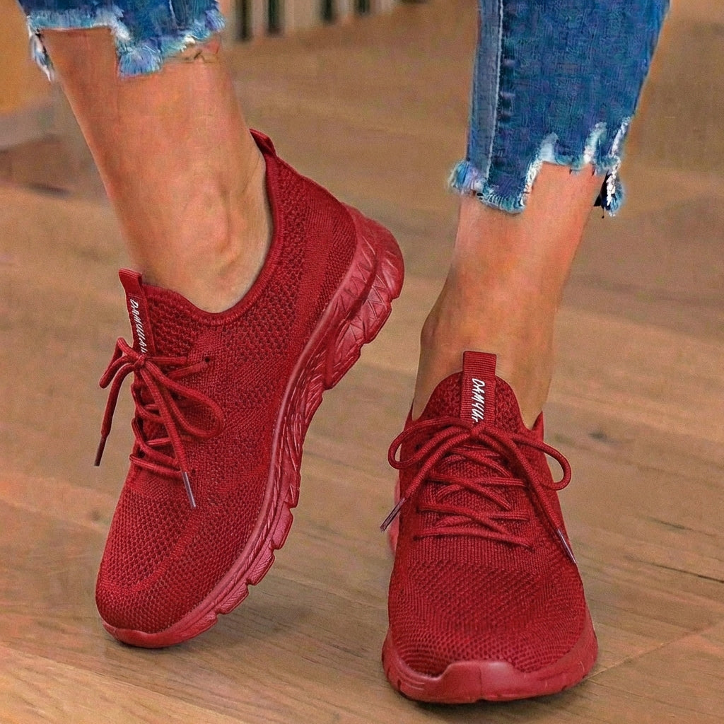 Orthopädische Strick-Athletic-Sneaker - Sockenpassform-Konstruktion und strukturierte Sohle