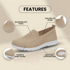 Orthopädische Mesh-Slip-On-Loafer - atmungsaktives Strickoberteile und leichte Sohle
