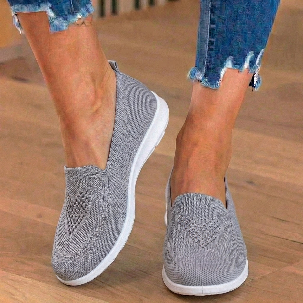 Orthopädische Mesh-Slip-On-Loafer - atmungsaktives Strickoberteile und leichte Sohle