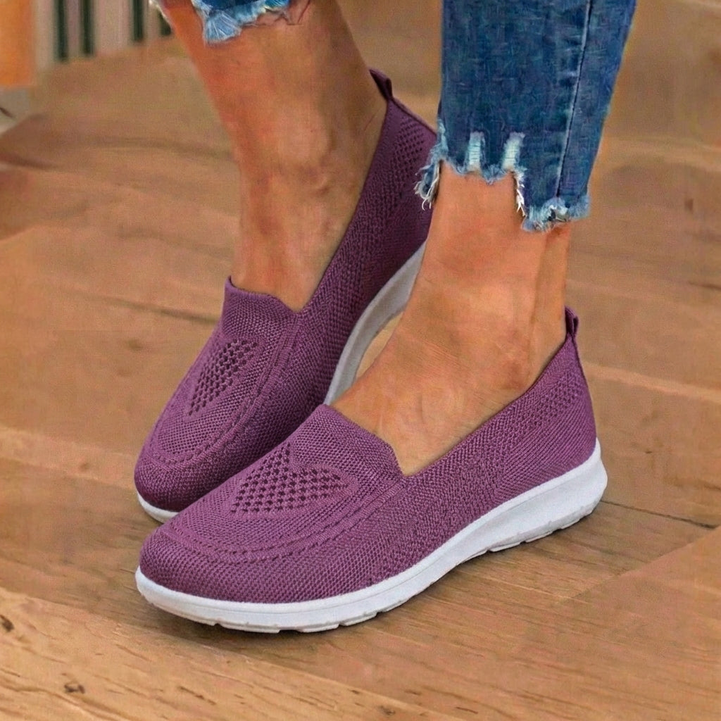 Orthopädische Mesh-Slip-On-Loafer - atmungsaktives Strickoberteile und leichte Sohle
