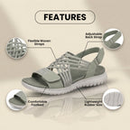 Orthopädische Sandalen aus Mischmaterial - Überkreuzriemen und zweifarbiges Design