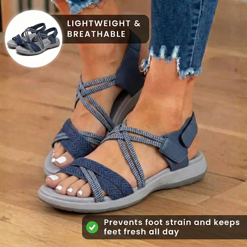 Orthopädische geflochtene Sandalen - geflochtenes Riemendesign und strukturierte mehrfache Stützriemen