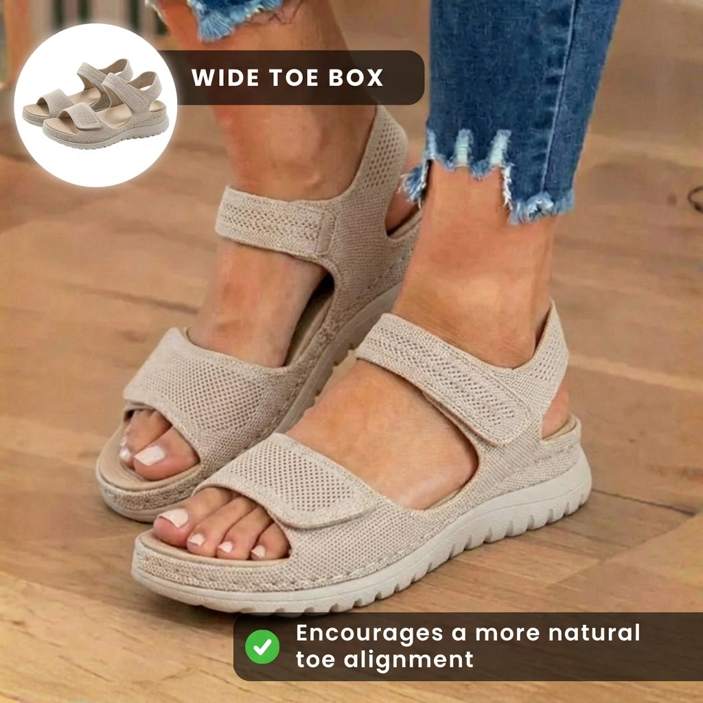 Orthopädische Mesh-Sandalen - Doppelriemen-Design und strukturierte rutschfeste Sohle