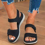 Orthopädische Mesh-Sandalen - Doppelriemen-Design und strukturierte rutschfeste Sohle