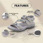 Orthopädische Kunststoff-Sandalen - Tribal-Print-Riemen und mehrfach verstellbarer Schnallenverschluss