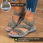Orthopädische Kunststoff-Sandalen - Tribal-Print-Riemen und mehrfach verstellbarer Schnallenverschluss