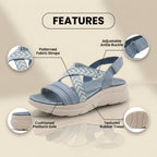 Orthopädische Stricksandalen - Chevron-Muster-Riemen und Mehrriemen-Stützsystem